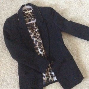 Black and Leopard Print Blazer